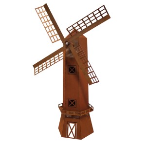 Rostbraune Ferrum Art Design Segelwindmühle, 81 cm, Gartendeko.