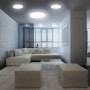 Wohnzimmer mit Ledvance Smart+ WiFi Einbauleuchten Surface Downlight, weiß, Ø 40 cm.