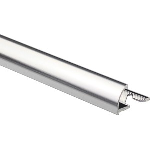 Viertelkreis-Abschlussprofil, Alu eloxiert, Silber glänzend, 10mm x 1m, für Fliesenkanten.