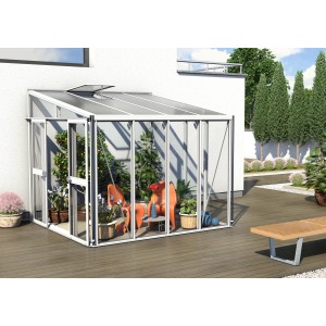 Vitavia Pavillon-Nachrüstsatz für Gewächshaus Helena 7000, weiße Aluminiumprofile zur Dachverstärkung.