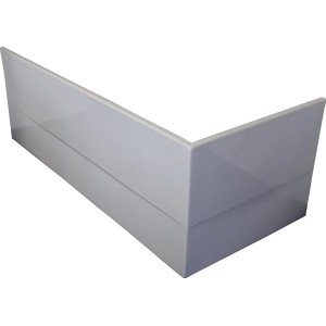 Weiße Acrylschürze für Porta Badewanne, 180 cm, rechte Ausführung.