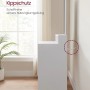Weißer Vasagle Schminktisch mit Spiegel und Kippschutz an der Wand befestigt.