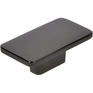 Moderner Möbelknopf in Schwarzchrom glänzend, eckiges Design, 22x58x33mm.