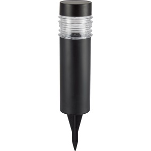 Schwarzer Solar LED-Erdspieß mit kaltweißem Licht (3 lm) für den Garten.