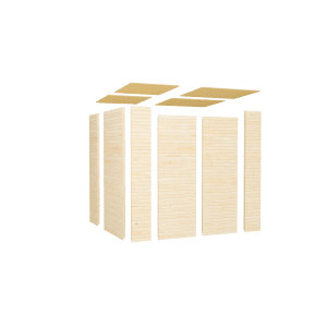 Bertilo Holz-Gartenhaus Box 2 Natur, Elementbauweise aus FSC®-zertifiziertem Holz.