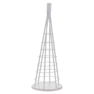 Weißer Deko-Baum aus Metall, 60 cm hoch, für Weihnachtsdekorationen.