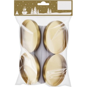 Weihnachtlicher Teelichthalter aus Metall 4 St. Gold matt Ø 7,5 cm