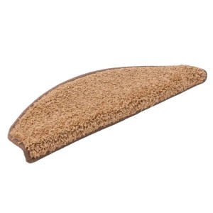 KARAT Shaggy Stufenmatte Barcelona Halbrund 23,5 x 65 cm Hellbraun