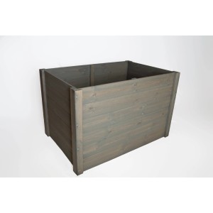Graues Holz-Hochbeet, 115x76x72 cm, für Gemüse, Kräuter und Blumen im Garten.