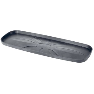 Rechteckiger, grauer Deroma Untersetzer für Pflanzkästen, 48 cm.