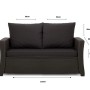 Schwarzes 1-tlg. Gartenkissen Set für 2-Sitzer Polyrattan Sofa, 110x60x50 cm.