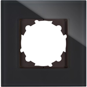 Kopp Glas-Abdeckrahmen 1-fach Athenis Schwarz für Schalterprogramme.