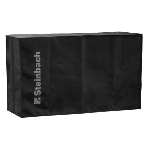 Schwarze Steinbach Abdeckung für Silent Mini Wärmepumpe, Schutz vor Witterungseinflüssen.