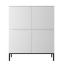 Selsey Highboard Bemmi 100 cm Hoch Weiß mit Schwarzen Beinen_6