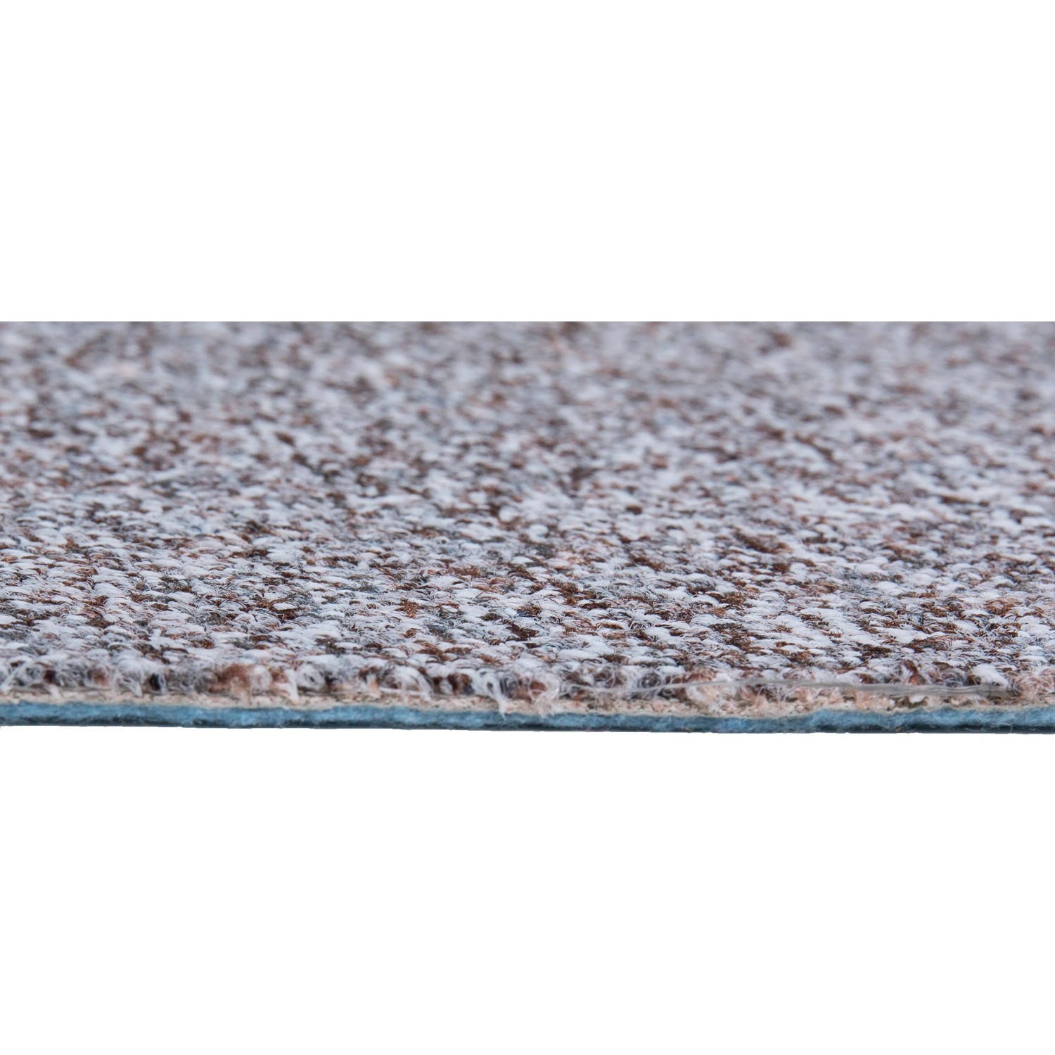 Detailaufnahme: Andiamo Teppichboden Antwerpen, braun-grau, Meterware. Struktur und Farbe gut erkennbar.