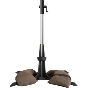 Baser Sonnenschirmständer 40 kg, dunkelbraun, mit Sandsäcken für sicheren Halt des Sonnenschirms.