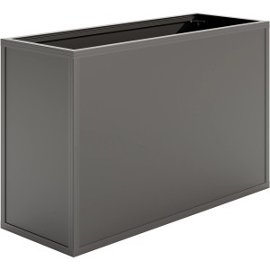 Anthrazitgraues KGT Aluminium-Hochbeet 130 mit Profilsystem, 1,21 x 0,45 m.