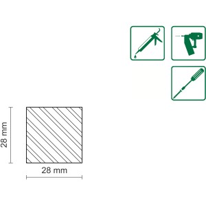 FN Neuhofer Flachleiste, Fichte/Kiefer, 28x28x1000mm, astrein, roh, für Bastelarbeiten.