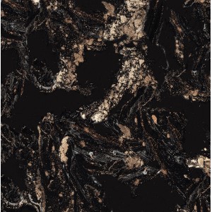 Bodenfliese Feinsteinzeug Gold, 60x60 cm, polierte Oberfläche mit Marmor Optik.