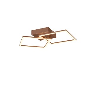 Moderne LED-Deckenleuchte Trail in Coffee, 1-flammig, mit schwenkbaren Elementen.