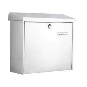 Weißer Burg Wächter Briefkasten Comfort 913 aus Stahl mit Öffnungsstopp.