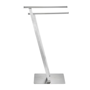 Wenko Handtuchständer Lirio, satinierter Kleiderständer mit 2 Stangen aus Edelstahl.