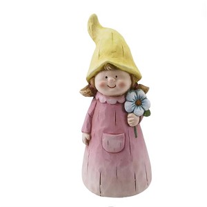 Deko-Zaunfigur Mädchen Terracotta 22,5 cm Hellrosa