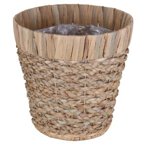 A.H.G. Pflanzkorb Bananenblatt mit Polybeutel Ø 24 cm x 27 cm Beige-Natur