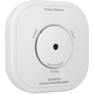 Smartwares Kohlenmonoxidmelder SH8-90105 mit 10-Jahres-Sensor, weiß.