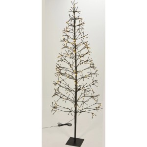 Deko-Tannenbaum mit LED 15,5 cm x 120 cm Schwarz