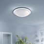 Chromfarbene LED-Deckenleuchte Skyler Ø 38 cm mit Sternenhimmel-Optik.