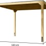 Quadratischer Karibu Pavillon Fyrkant, naturbelassen, 320x320 cm. Gartenlaube aus Holz mit Flachdach.