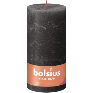 Bolsius Rustik-Kerze Shine, 200/100 mm, stürmisches Grau. Stumpenkerze für gemütliche Atmosphäre.