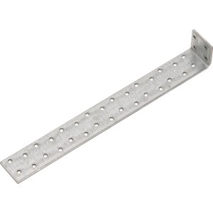 Verzinkter Flachstahlanker 300x40x4 mm mit Lochung für Holzkonstruktionen.