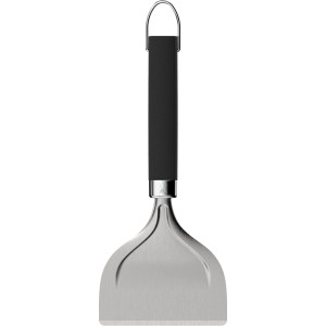 Weber Grillplatten-Schaber aus Edelstahl mit schwarzem, hitzebeständigem Griff.