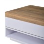 okwish Couchtisch mit LED Schubladen Drehbar 65x65x40cm Hochglanz Weiß_10