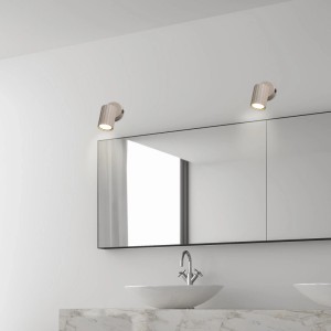 Beige Lamkur Prisma Wandleuchte mit Schalter, geriffelte Oberfläche. Spots für stilvolle Beleuchtung.