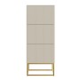 Selsey Schuhschrank Veldio Rillenfront Goldfarbenes Gestell Greige 50 cm_6
