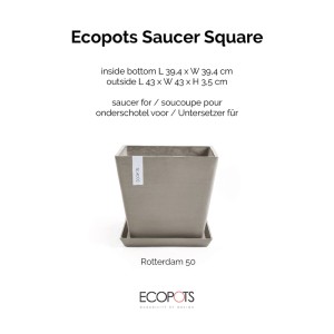 Ecopots Untersetzer quadratisch Braungrau 43 cm