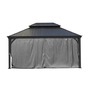 Jet-Line Gartenpavillon Bagdad aus Alu mit Festem Metalldach 3,65 x 3,65 Meter in Anthrazit