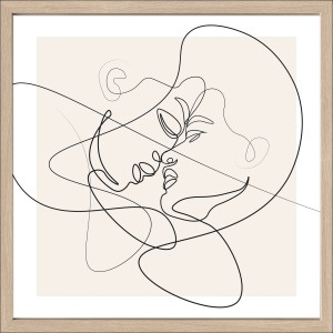 Pro Art Bild Framed Art Line Art Faces VI 50 cm x 50 cm