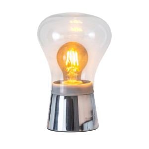Näve Tischleuchte Kerry mit Glas, 21 cm hoch, Design-Tischlampe für Wohnzimmer und Büro.