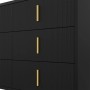 okwish Sideboard mit Goldgriffen Stauraum Wohnzimmer 120x40x77cm Schwarz_7