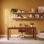 Jangal Wandpaneel Modular Wall in Orange, mit gefasten Kanten, als moderne Wandgestaltung im Home Office.