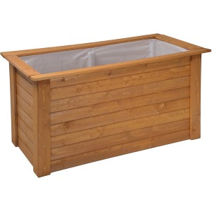 Gaspo Hochbeet Gmünd, Honigfarben, 146x74x74 cm, aus Fichtenholz mit Vlies.