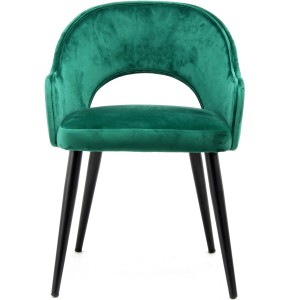 Kayoom Polsterstuhl Joris im 2er-Set, grün mit schwarzen Beinen, Retro-Design.