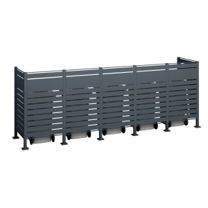 Westmann Mülltonnenverkleidung Planum Metall, 5x240 l, Anthrazit. Sichtschutz für Mülltonnen.