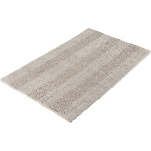 Hellgrauer baliv Cosy Cave Badteppich (50x80 cm) aus Baumwolle mit Block-Design.