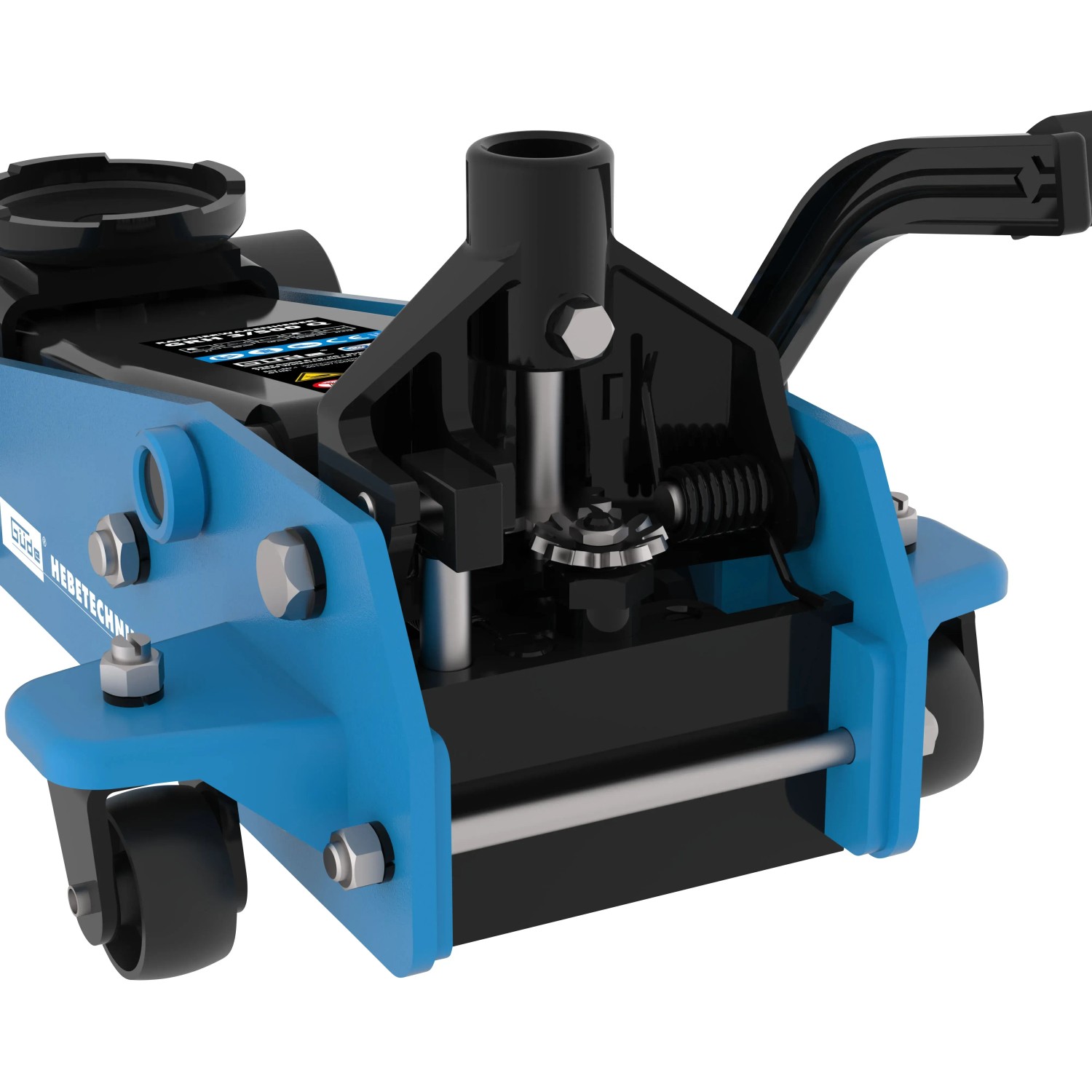 Güde Rangierwagenheber GRH 3/500 Q, 3 t Hubkraft, blaue Ausführung mit Rollen.