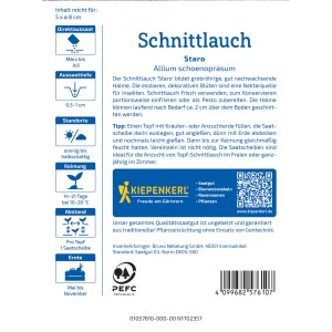 Kiepenkerl Schnittlauch Staro Saatscheibe, Profi-Line für aromatische Kräuter.